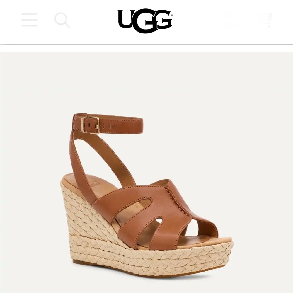 UGG Careena Tan Wedge Sandals - Picture 5 of 16